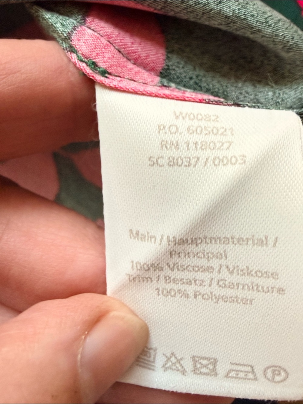 Boden Green Dress with Pink Floral Print and Striped Waist Tie-sz US 8 - Picture 9 of 9